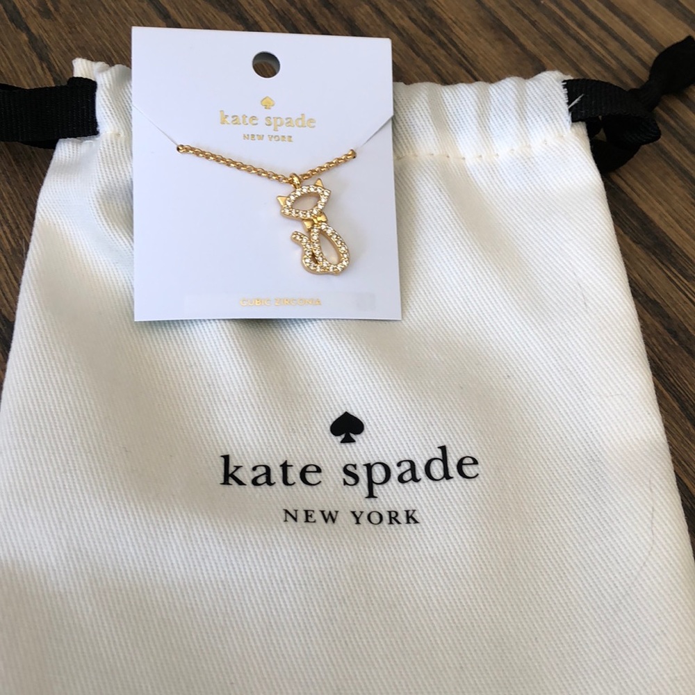 Kate Spade gold cat necklace